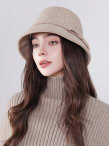 1 pieza Sombrero de estilo Cloche para mujer, gorra tipo parisino vintage elegante inspirado en la moda francesa, apta para el uso diario, eventos y paseos, Día de San Valentín - MM1896 - Ver 10