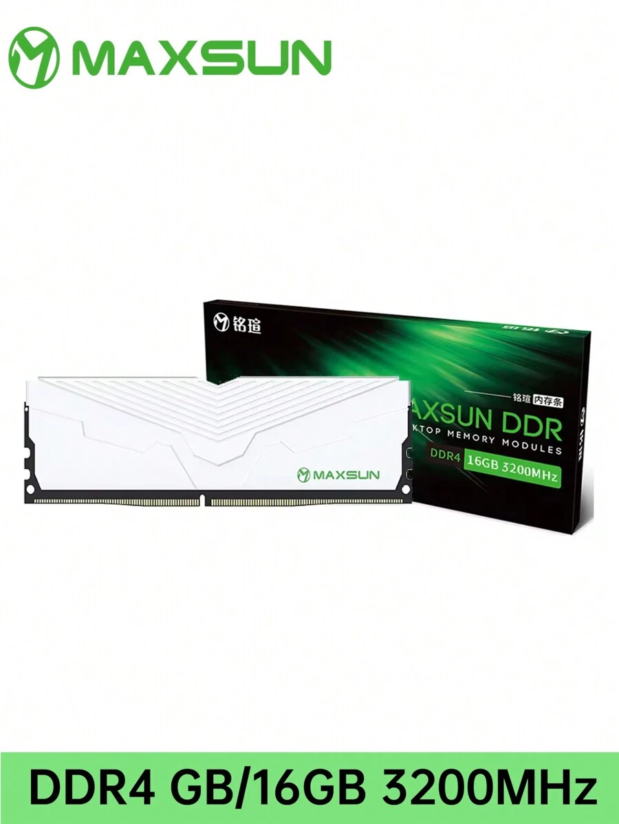 MAXSUN Memoria RAM DDR4 de 8GB, 16GB, a 3200MHz, módulos de memoria RAM DDR4 para PC, a 1.2V/1.35V, 288 pines, componente de escritorio - Beis - Ver 1