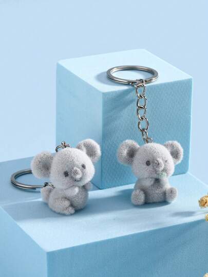 Sevimli Karikatür 3D Kuş Tüyü Koala Anahtarlık, Çanta Kolye Ucu, Araba Anahtarlığı, Tatil Küçük Hediye Araba Aksesuarları Çanta Süsü Okul Çantası Aksesuarları Kimlik Tutuculu Boyun Askıları Araba Aksesuarları Çanta Süsü