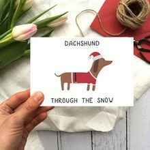 1pc, Quà tặng thiệp Giáng sinh vui nhộn Chó Dachshund qua tuyết - Hoàn hảo cho bạn trai, bạn gái, bạn thân, gia đình, sinh nhật, kỷ niệm, lễ tạ ơn, Halloween hoặc bất kỳ dịp nào - Từ Firendship - Một cỡ - Xem 6