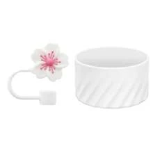 1 Peça Capa de Silicone Rosqueada para Garrafa de Água, 1 Peça Tampa de Silicone com Flor de Maçã-Brava (Compatível com Canudo de 10mm/0,39 polegada), Acessórios Portáteis à Prova de Derrapagem, Choque, Ruído e Poeira para Garrafas de Água, Compatível com , Esportes, Camping, Fitness, Presente do Dia das Mães
