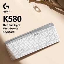 Teclado inalámbrico Bluetooth K580 ultra delgado y silencioso, teclado de oficina para computadora, teléfono móvil, tableta, iPad, teclado ultra delgado - Multicolor - Ver 8