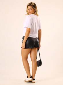 Kit 5 Basic Women's Blouses T-Shirts Oversized Loose Stylish Short Sleeve Alba Cotton - Đen/Trắng/Be/Nâu/Đỏ tía - Xem 11