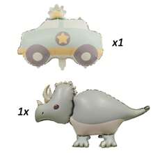 Globos mates lindos, osos de peluche, globos de aire caliente con forma de avión y coche, pasteles con forma de dinosaurio, formas de caramelo, adecuados para fiestas de cumpleaños, San Valentín, bodas y compromisos, duchas, aniversarios, Acción de Gracias y carnaval, artículos de decoración de globos para fiestas de cumpleaños de Navidad y carnaval - multicolor - Ver 24