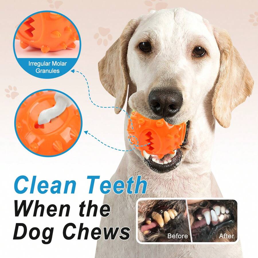 Dog Toy TPR Treat Ball With Hole For Chewing And Food Dispensing To