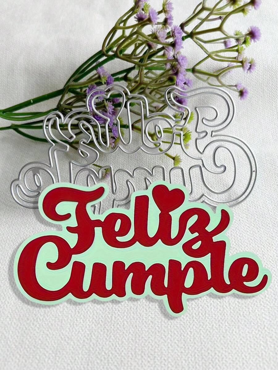 Happy Birthday Spain Metal Cutting Dies, DIY Scrapbooking Album And Embossing Stencil, Greeting Card Making Tool, Card Paper Cutting Crafts ,Gift Card Making Template Die Cuts