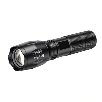 1pc High Power LED Flashlight, Bright Portable Waterproof Flashlight, Multi-Function Zoom Telescopic Flashlight, Suitable For Outdoor Hiking, Emergency Camping - 320mAh