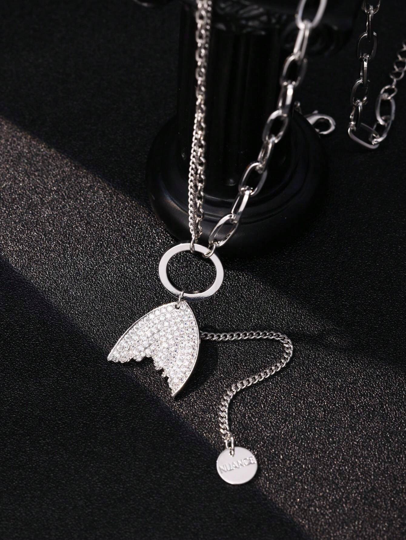 2024 New Light Luxury Pearl Fishtail MicroInset Necklace Female Niche