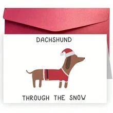 1pc, Quà tặng thiệp Giáng sinh vui nhộn Chó Dachshund qua tuyết - Hoàn hảo cho bạn trai, bạn gái, bạn thân, gia đình, sinh nhật, kỷ niệm, lễ tạ ơn, Halloween hoặc bất kỳ dịp nào - Từ Firendship - Một cỡ - Xem 7