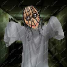 GRUPO CARNAVALLIA Momo Halloween Mask Horror Face Creepypasta Economical - Beige - View 8