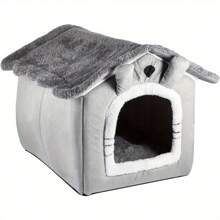 40*38*35CM Pet Cat Kitten Dog Beds Fleece Bed Pyramid Cozy Washable Warm House Cave