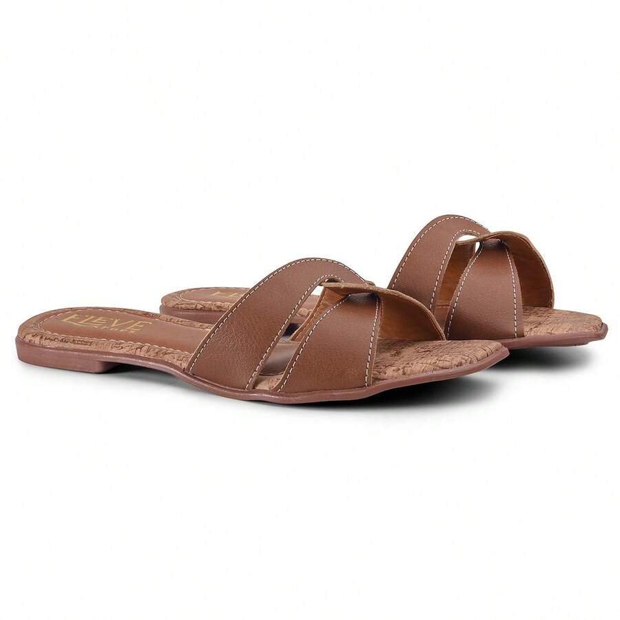 Women's Casual Comfortable Flat Sandal - 駝色 - 查看 1