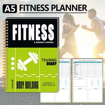 Fitness Journal - A5 Workout Planner & Tracker For Men & Women | Log Book For Gym & Home Workouts | Daily Exercises Progress Tracker For Health & Weight Loss | Achieve Your Wellness Goals,School Supplies,Back To School