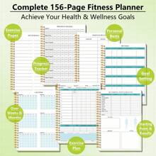 Diario de Fitness - Planificador y rastreador de ejercicios A5 para hombres y mujeres | Libro de registro para entrenamientos en el gimnasio y el hogar | Seguimiento del progreso de los ejercicios diarios para la salud y la pérdida de peso | Logre sus objetivos de bienestar, útiles escolares, vuelta al colegio