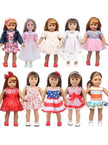 1pc Doll Clothes Set For 18-Inch American Dolls, Doll Princess Dress, Doll Tulle Skirt, Doll Floral Dress, Doll Sleeveless Dress, Fashion Doll Accessories Gift For Girls' Dolls' Birthday, Holiday, And Toys