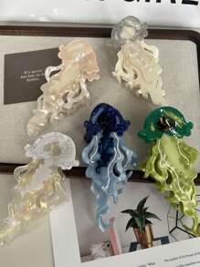 Pince à cheveux en résine simulant une baleine, série d'accessoires pour cheveux d'animaux marins, méduse exquise et unique, pinces à cheveux en forme de tête d'hippocampe, pinces à cheveux élégantes - multicolore - Voir 3