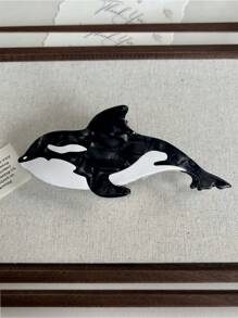 Pince à cheveux en résine simulant une baleine, série d'accessoires pour cheveux d'animaux marins, méduse exquise et unique, pinces à cheveux en forme de tête d'hippocampe, pinces à cheveux élégantes - multicolore - Voir 6