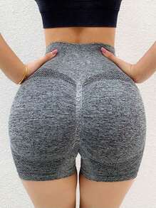 Ropa interior sexy de mujer que levanta las caderas, mallas ajustadas para fitness, pantalones de yoga de cintura alta moldeadores, pantalones cortos para correr que levantan el trasero, bragas moldeadoras del Body, shorts de cintura ajustada - Gris - Ver 5