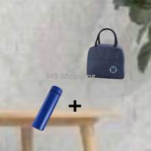 Kit 1 Thermal Bottle With LED + 1 Thermal Bag For Lunch Box With Handle Premium Travel Blue - 藍色 - 查看 2