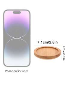 2pcs/Set Round Wood Grain Coasters [New Listing Alert] - Apricot - View 3