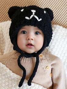 1pc Crianças Tricô Desenho Animado Urso Earflap Gorro Cap, Chapéu Quente Para Bebês E Crianças, Outono/Inverno - 1PC - Ver 8