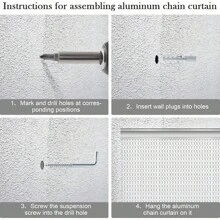 Aluminium Door Fly Screen Metal Chain Curtain Blind Insect Blinds 214cm X 90cm - Black - View 2