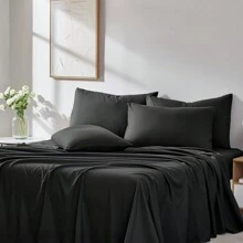Ultra-Soft 1800 Series Deep Pocket Bed Sheet Set (6-Piece) - Jet Black - View 5