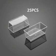140ml Transparent Dessert Cups, 25pcs Reusable Plastic Square Dessert Cups, Mini Dessert Bowls For Mousse, Pudding, Party