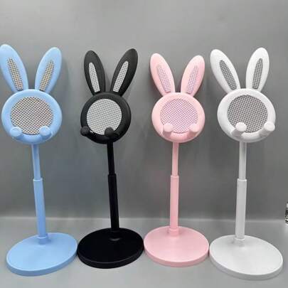 可爱兔子手机支架，通用桌面懒人支架，适用于直播和在线课程，可折叠可调节扩展支架，适合看电视，便携式床边支架，兼容 、Android 手机，生日、家人、朋友手机支架的礼物，手机配件