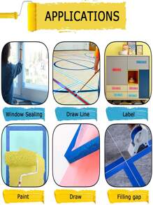 1 Roll Of 2.5cm/0.984in*13m/511.811in Blue Masking Tape, Painter's Tape, For Walls, Multi-Surface Masking Tape, Colored Craft Paper Tape For Trimming Edges, Auto Painting, Wall Painting, Crafting, Removable, Labeling - Blue - View 11