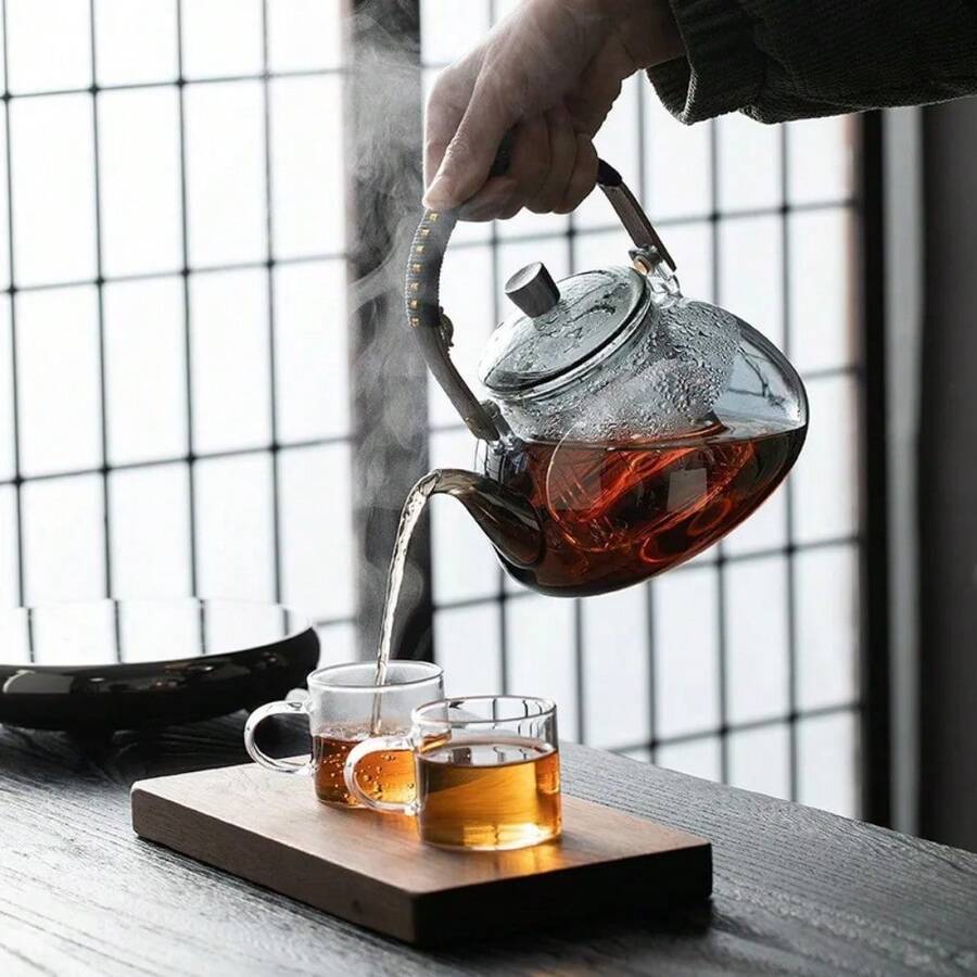 Steamable Teapot Household Glass Tea Maker High Temperature Resistant