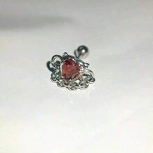 1pc Gothic Style Red Zirconia Demon Bat Cross Stud Earrings, Suitable For Men And Women, Personalized, Cool Party Jewelry, Cosplay, Valentine's Day Gift, Halloween Gift - Multicolor - View 3