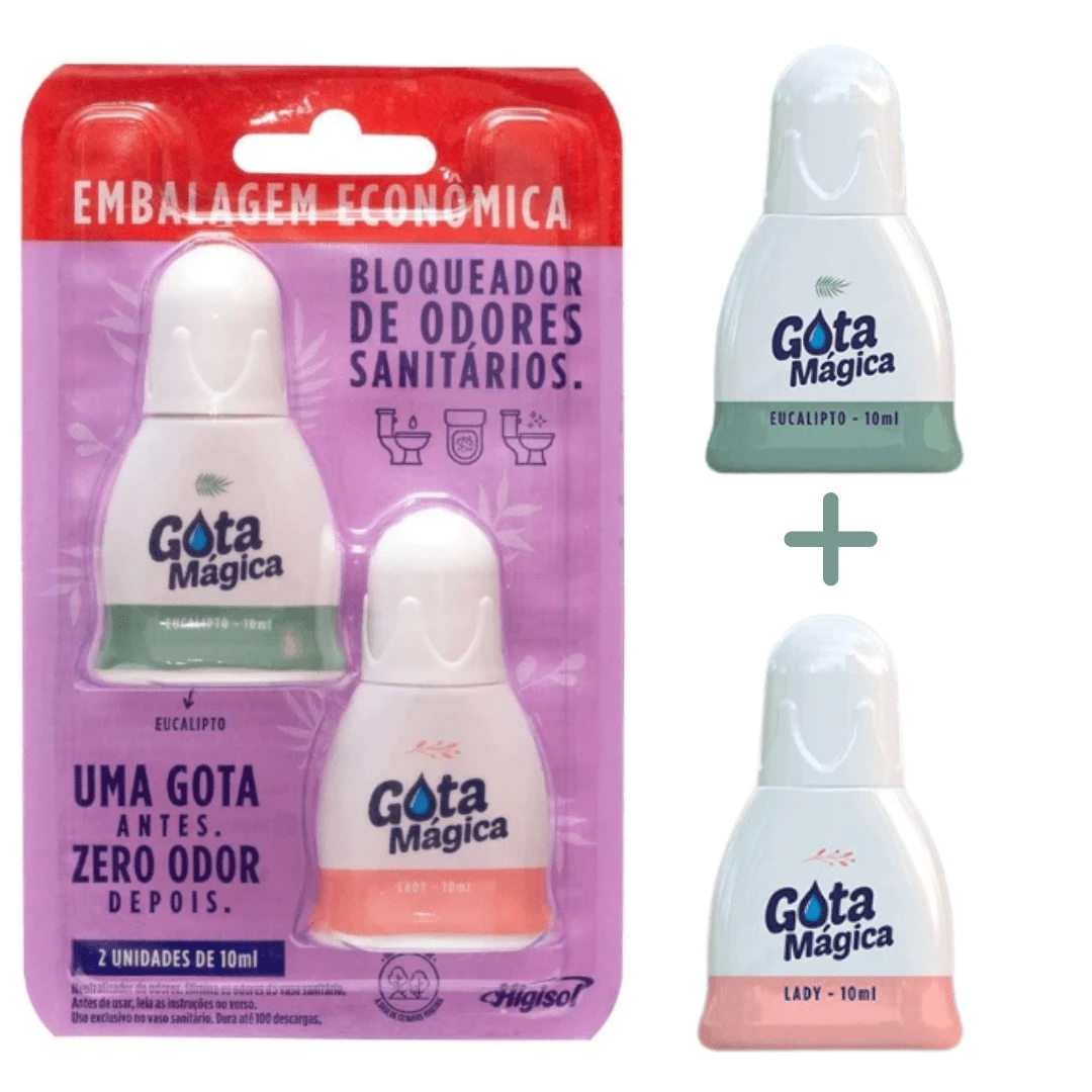 Bathroom Air Freshener And Odor Blocker 2 Units Eucalyptus/Tropical/Lady Magic Drop - Baby Pink - View 1