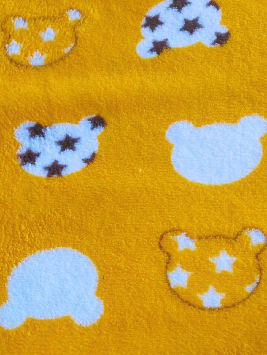 Soft Blanket Baby Blanket Children's Microfiber Antiallergic Soft Warm Blanket - 黃熊 - 查看 1