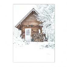 1 件冬季雪景森林房屋墙壁艺术画狐狸猫头鹰鹿动物帆布海报松树印刷品北欧墙壁画客厅装饰无框架 - 彩色 - 查看 22