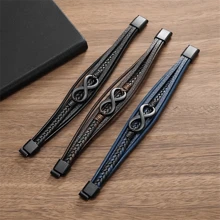 8pcs Alloy Magnetic Clasp Braided Multilayer Bracelet