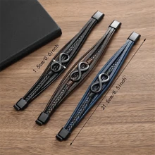 8pcs Alloy Magnetic Clasp Braided Multilayer Bracelet