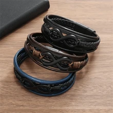 8pcs Alloy Magnetic Clasp Braided Multilayer Bracelet