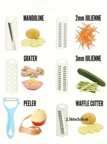 8 合 1 多功能切菜机、厨房用蔬菜削皮器、蔬菜切片机、多功能水果切片机、手动食物磨碎机、蔬菜磨碎机、切土豆磨碎机、家用土豆切碎机、厨房用品、厨房小工具、手持式磨碎机 1/5/6/7 件多功能切菜机