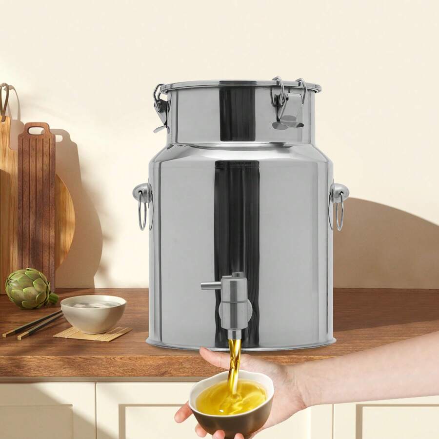 2.64 Gal 10L Beverage Dispenser W/ Spigot Beverage Carrier 304 Stainless Steel - Silver - View 1