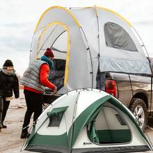 Compañero de camping mini para camionetas: Carpa de camión gris-naranja de 5.2-5.8 pies