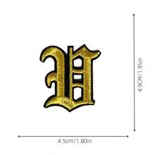 1 Pièce Optionnelle Alphabet Noir Edge Patch Brodé, Fer Sur/insignes, Vêtements Et Accessoires Décoration