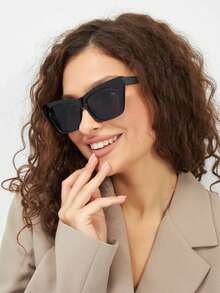 1 件复古猫眼朋克风格时尚眼镜，潮流街头风格和走秀风格海滩配饰女士眼镜墨镜 - 彩色 - 查看 12