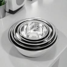 Kit Set Of 5 Stainless Steel Bowls Kitchen Basin Salad Bowl Meal Preparation Food Storage 400 To 1800ml