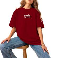 Women's Printed Blouse Basic Casual Premium Cotton T-Shirt Soft Comfortable - 紫紅色 - 查看 1
