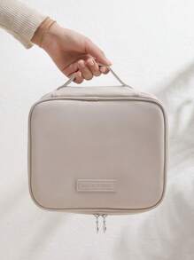 1 件带手柄便携式化妆包盥洗包，Pu 大容量化妆品收纳包防水旅行收纳包，存放化妆品和旅行必需品，女士礼物化妆包化妆包化妆品收纳盒化妆品收纳