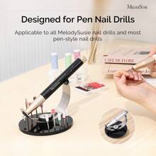 MelodySusie Nail Drill Holder, Nail Drill Pen & Bits Stand,10 Holes Acrylic Nail Drill Bits Holder, Professional Nail Drill Organizer PC120I,PC120B,PC180F,PC180E,PC150C,PC120B,PM170F,Christmas Gifts - 黑色 - 查看 6