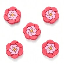 5 PEÇAS Contas de Flor de Silicone Coloridas para Fazer Joias, Acessórios de Colar e Artesanato DIY, para Presentes Feitos à Mão e Criações