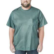 KingSize Men's Big & Tall Shrink-Less Lightweight Pocket Crewneck T-Shirt - 復古綠 - 查看 1