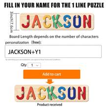 Early Learning For Boy Or Girl, Toddler Name Puzzle, Custom Puzzle For Kids, Ideal For Preschool Learning, Personalized Name Puzzle, Wooden Alphabet Puzzle, Wooden Puzzle, First 1st Birthday Gifts, Personalized Gifts, Birthday Gift, Anniversary Gift, Halloween Thanksgiving Gifts Gifts(Blue Brown)Baby Shower Family Decorations Gifts Winter Eve Gifts Back To School Winter Gift Ideas Boy Girl Valentine's Day - Blue Brown With Nails - View 2